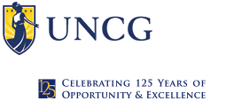 Abbreviated UNCG Logo combined with 125th mark